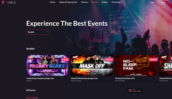 TABLE Events: Your Guide to Thailand’s Hottest Parties and Clubbing Experiences!